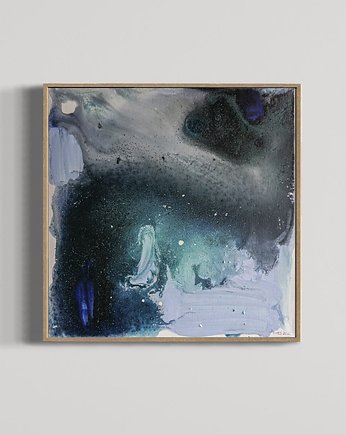 Obraz Abstrakcja 'deszcz meteorytów' akryl 29x29, Emes Art