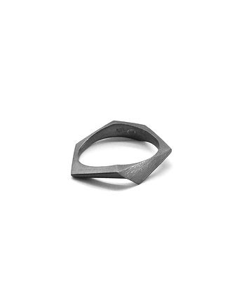ONE EDGE mini / black SILVER ring, Filimoniuk