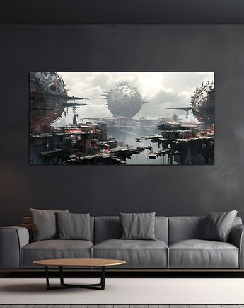 Futurystyczna Japonia, Cyberpunk - Plakat - Loft, Minimalizm, Black Sapphire Art