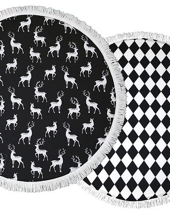 CZARNO-BIAŁA mata do zabawy Scandi w jelonki i romby, Nukko Design