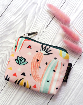 Portfel card holder  z weluru Kaktusy, sabi tatka