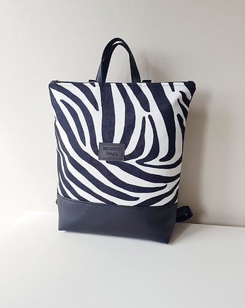 Plecak damski na zamek wzór zebra, MessyBags