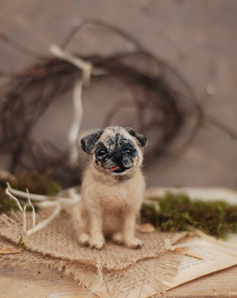 Mops Miniatura- zamówienie indywidualne, BoboLobo Handicraft