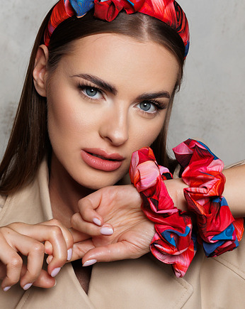 Jedwabna gumka scrunchie "Rose", Republika jewelry