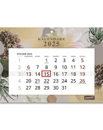Kalendarz Ścienny Pojedynczy 2025 Collage Garden A4, Planerum