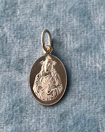 Medalik srebrny pr. 925 Matka Boska Szkaplerzna, Serce Jezusa., Ade Art