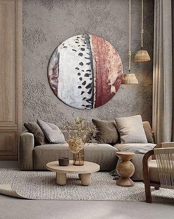 Okrągły obraz - ADVENTURE - teksturowana dekoracja, art and texture