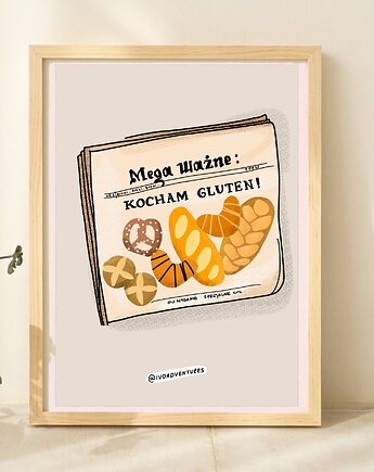 Plakat Kocham Gluten, IvoAdventures