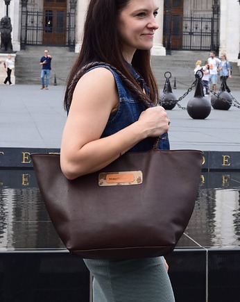 Skórzana torebka shopper - Sara, beautifulthings