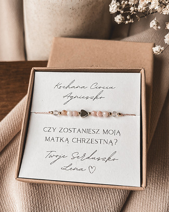 Bransoletka Sweetheart prezent na dla Matki Chrzestnej, Tiny Stone