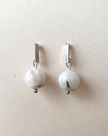 Kolczyki PATYCZKI kamień księżycowy, modesign