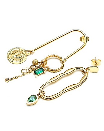 Kolczyki pozłacane Alloys Collection /Odd/ - Waves vol. 8, KiKa pracownia