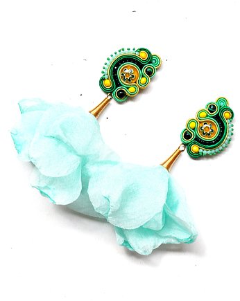 Sutaszowe kolczyki  MILLEFIORI mint, Sylwia Żak