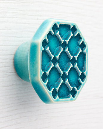 Gałka do mebli, turkusowa, wz.15, pracowniazona
