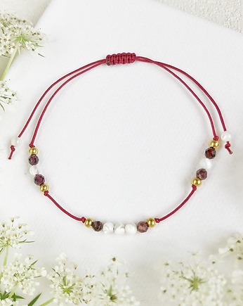 Bransoletka na sznurku ECHO z Granatem, Gleeme Jewellery