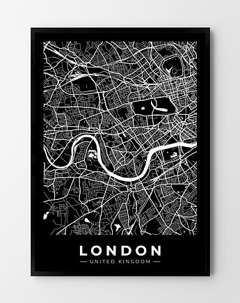 Mapa Londyn black -plakat różne formaty, HOG STUDIO
