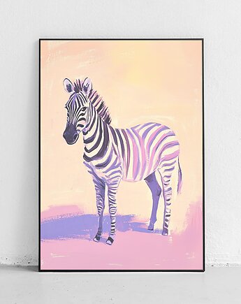 Plakat Zebra w różowym świetle, Harvest Maison