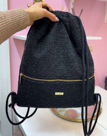 Plecak Worek boucla czarny, paulilin.style