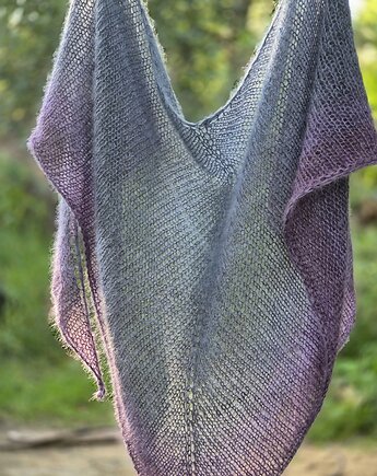 Lawendowa chmura / puchata chusta, agat handmade