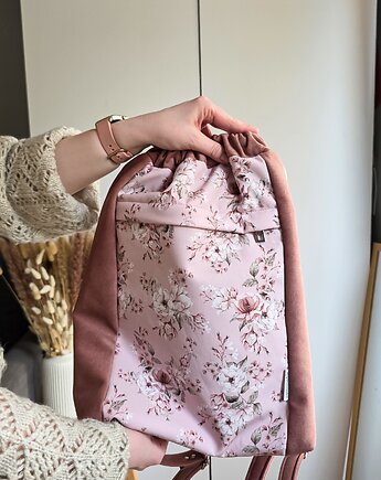 Torebko-plecak 2w1/Workoplecak Różowe Kwiaty, Poplećmy Sobie
