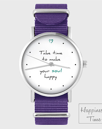 Zegarek - Make your soul happy - fioletowy, yenoo