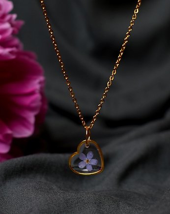 Minimalistyczny naszyjnik z niezapominajką, GAJA BIŻUTERIA AUTORSKA