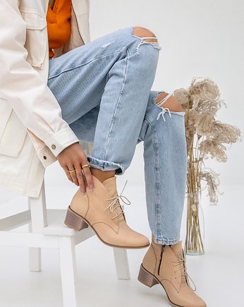 RĘCZNIE ROBIONE BOTKI ZAPATO 482 BEŻ, Zapato