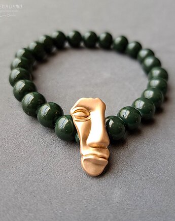 Bransoletka boho z symbolicznym wycinkiem twarzy, nieco niesamowita ozdoba