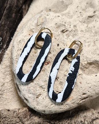 Loopy kolczyki ZEBRY, sploteka