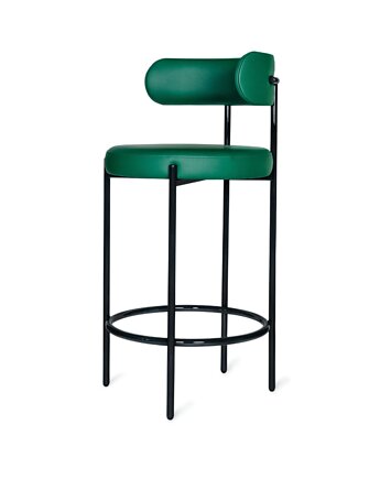 Hoker NEKKAR - tapicerowane krzesło barowe w stylu loft, ZABŁYSZCZ