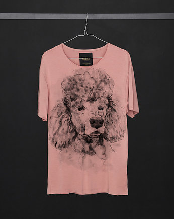 Poodle Dog Men's T-shirt light pink, OSOBY - Prezent dla niego