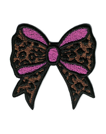 Naszywka naprasowanka KOKARDA PANTERKA RÓŻ termo haftowana dziecięca 5x4cm, Wyszywane