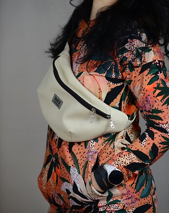 Beżowa duża nerka z ekoskóry, MISHIN Bags&More