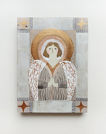 Obraz z aniołem, prezent na Komunie, PRINTLOVE