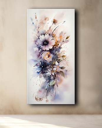 Polne kwiaty - Plakat - Olej, Boho, Abstrakcja, Black Sapphire Art