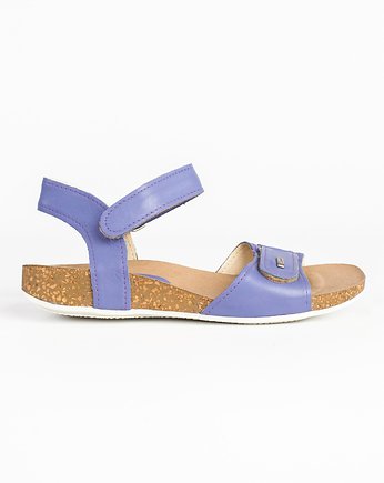 SANDAŁY NA KORKU - SKÓRA NATURALNA - MODEL 343 - KOLOR LILIOWY, Zapato