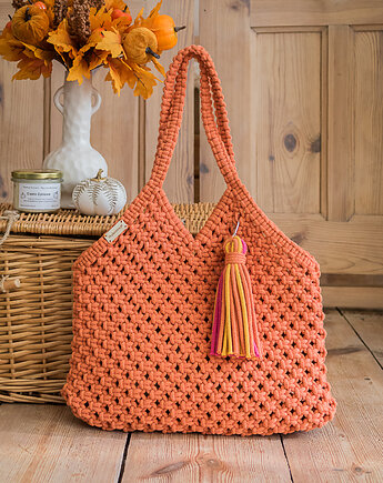 Makramowa torebka Beach Bag M lisia, Poplecione Makramy