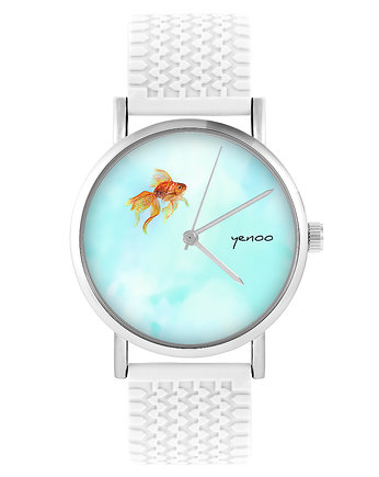 Zegarek - Złota rybka - silikonowy, biały, yenoo