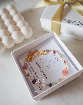 Bransoletka Zodiakalna z Naturalnych Kamieni Lew, MAYBEJWLR