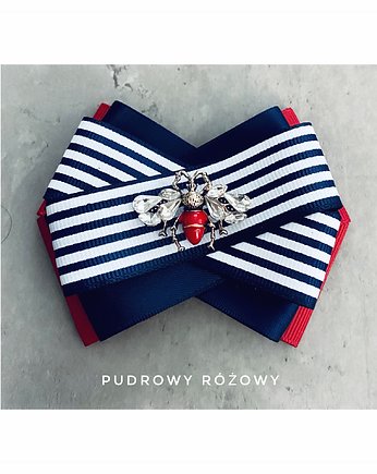 Granat z bielą i czerwienią Brosza z Owadem NEW, Pudrowy Różowy