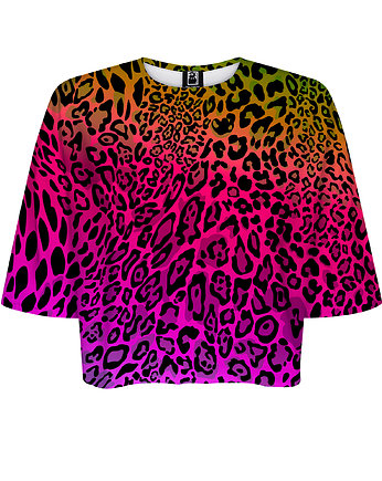DR.CROW T-shirt Krótki CROP Multicolor Leopard, DrCrow