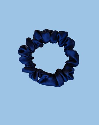 Gumka jedwabna, scrunchie, gumka do włosów, gumka satynowa tajemnicza noc MINI, Capillum
