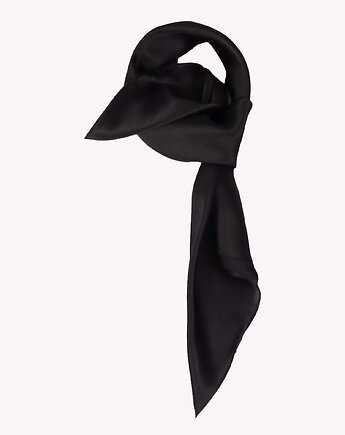 Klasyczna modna czarna apaszka jedwabna 70x70 cm, ALLORA BE UNIQUE