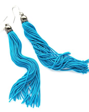 Kolczyki XLong - frędzle turkusowe, Mosca