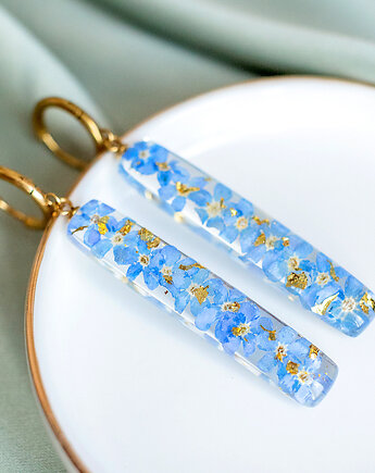 Kolczyki z niezapominajkami, nature gift