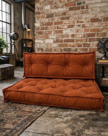 Siedzisko Futon Materac Francuski Puf Ottoman Rudy, nisza