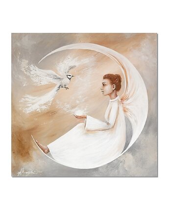 Anioł - Wiadomość 2, obraz malowany na płótnie, Galeriai