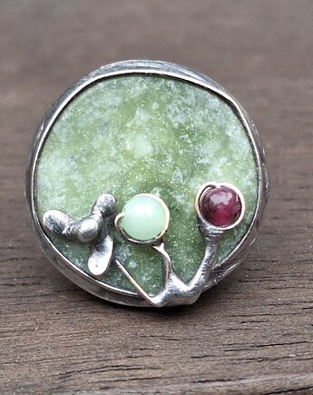 Ogródek - pierścionek regulowany, po drugiej stronie lustra