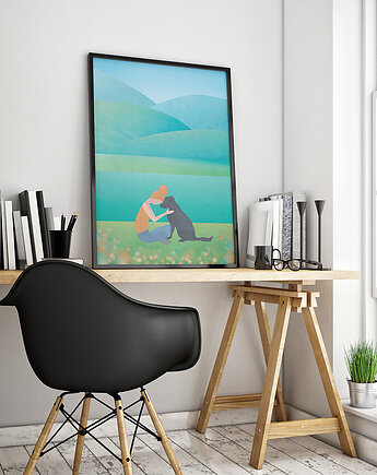 Nad górskim stawem - plakat 50x70 cm, minimalmill