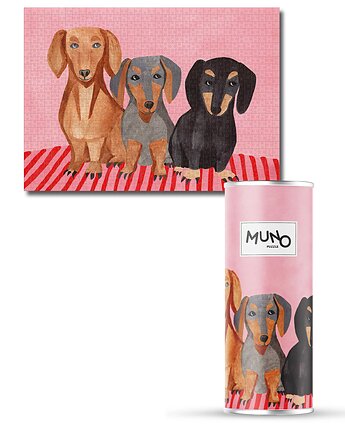 Puzzle 1000 "Jamniki" by Iga Kosicka w tubie, MUNO puzzle